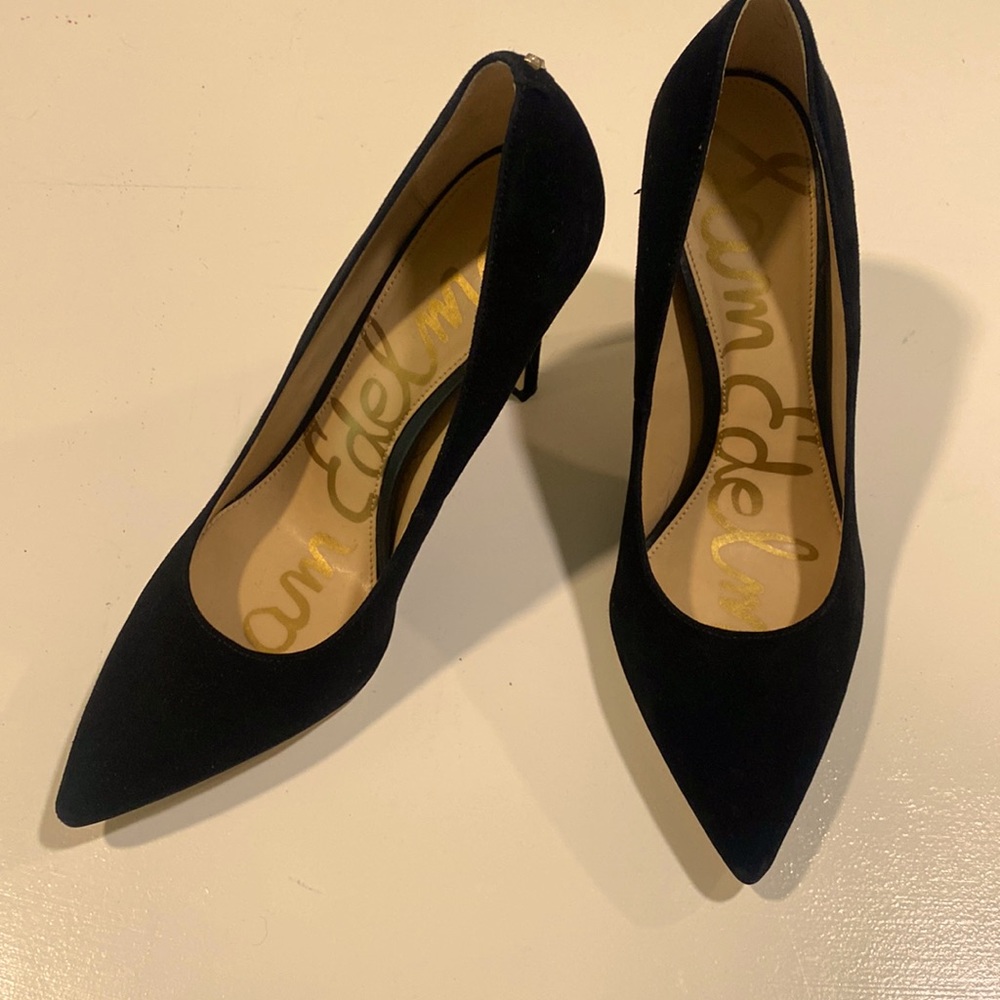 Sexy black Sam Edelman velvet stilettos